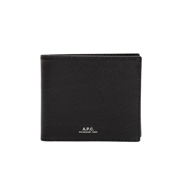 アーペーセー A.P.C. SMALL LEATHER GOODS PORTEFEUILLE ALY 二つ折り財布 H63153-PXBJQ-LZZ メンズ ブラック